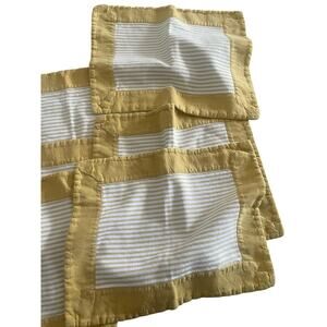 Busatti Italy Yellow Striped 60 Linen‎ 40 Cotton Rectanglar Kitchen Place Mats 8